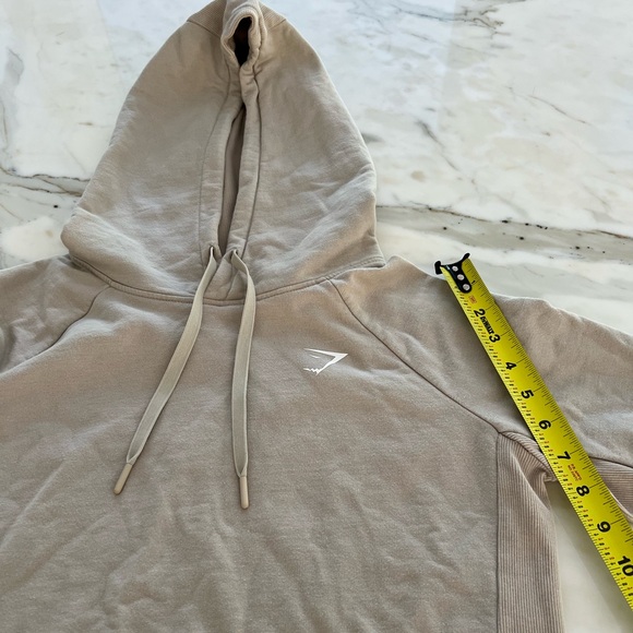 GYMSHARK BEIGE TONE CROPPED SWEATSHIRT HOODIE SIZE XS - Picture 9 of 14